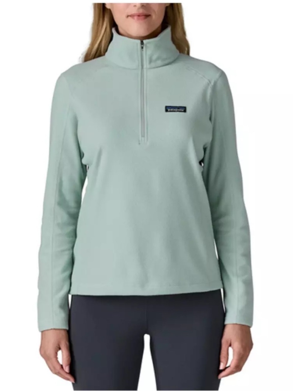 Patagonia Ahnya 1/4 Zip Pullover Large NWT Ellwood Green Micro D Fleece - Picture 2 of 4